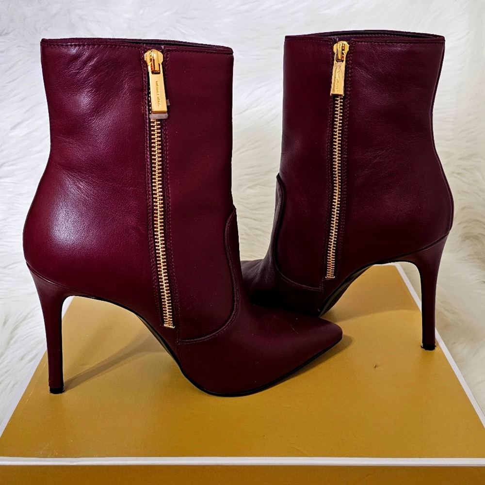 Michael Kors Blaine Leather Ankle Boot Stiletto
